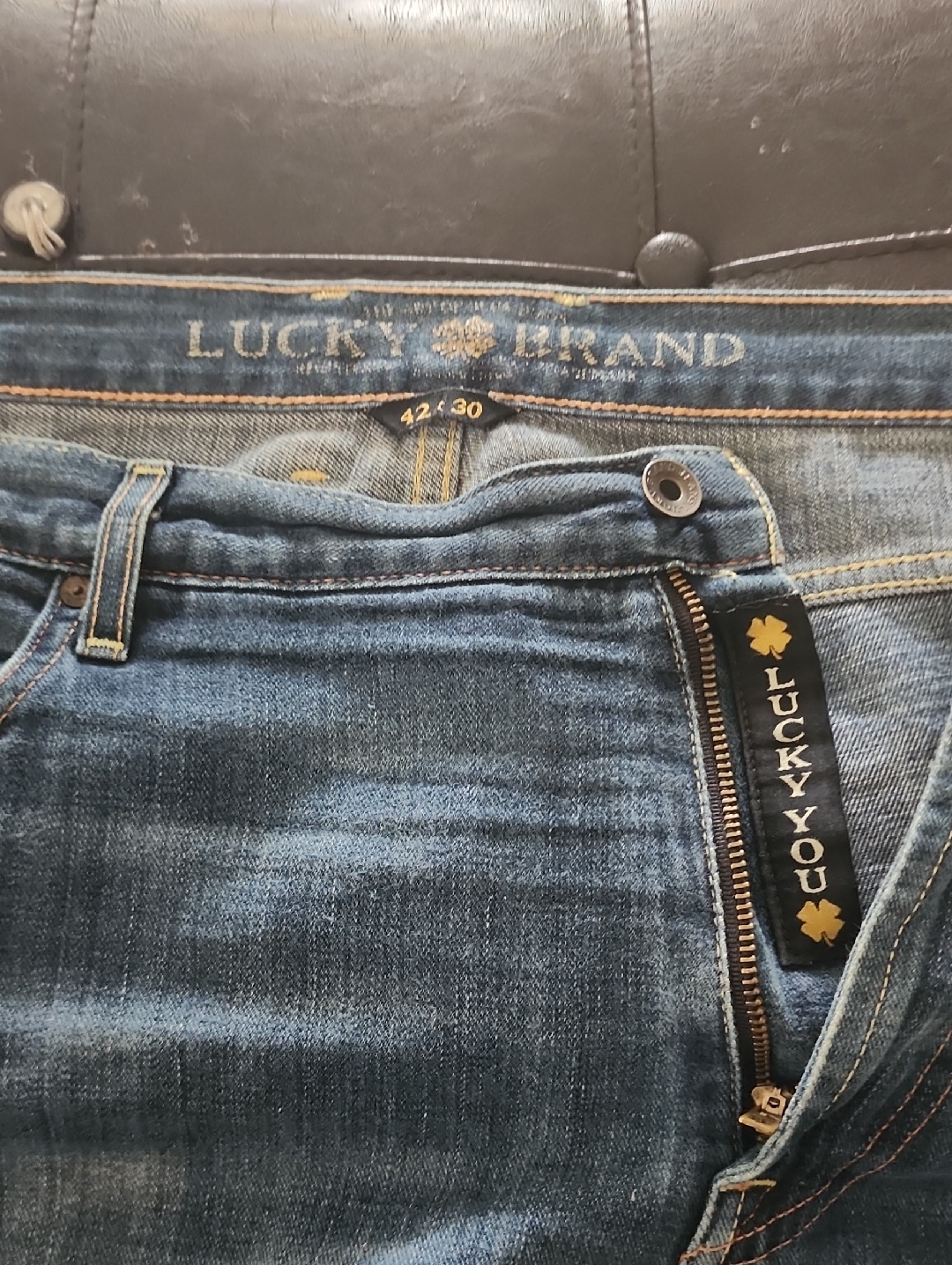 Lucky Brand Mens Blue Relaxed Fit Denim Jeans